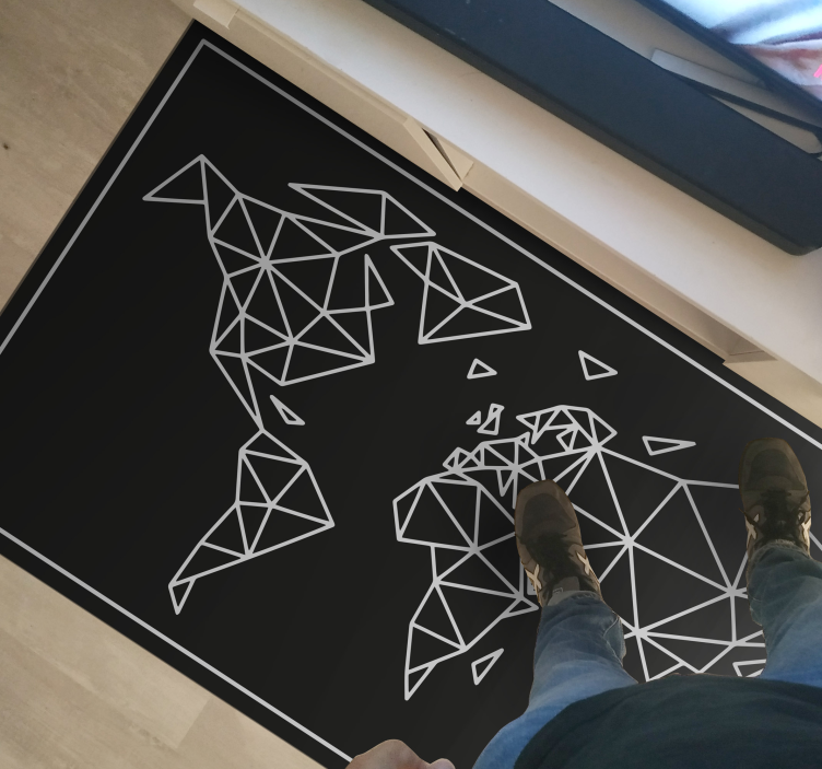 Geometric ilustration world map vinyl rug - TenStickers