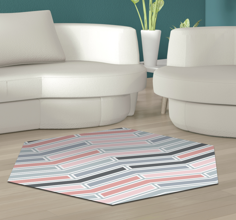Geometric Linear Pattern geometric vinyl rug - TenStickers