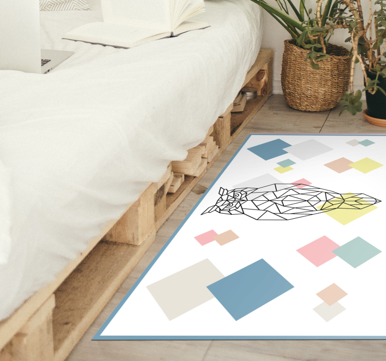 Origami owl shape modern vinyl rug - TenStickers