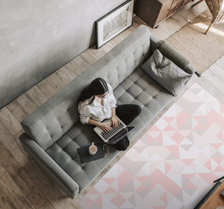 Geometric Pastel Pattern geometric vinyl rug - TenStickers