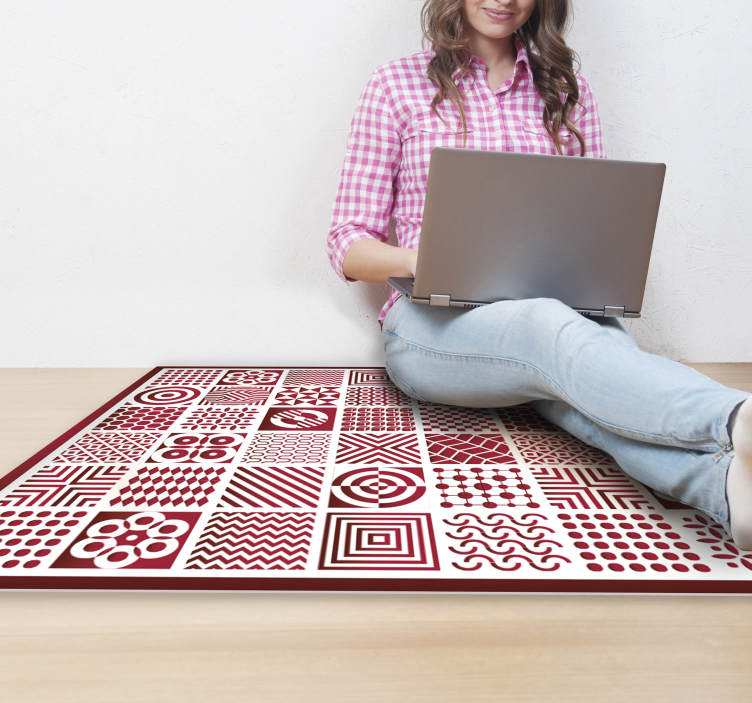 Geometric Patchwork geometric vinyl rug - TenStickers