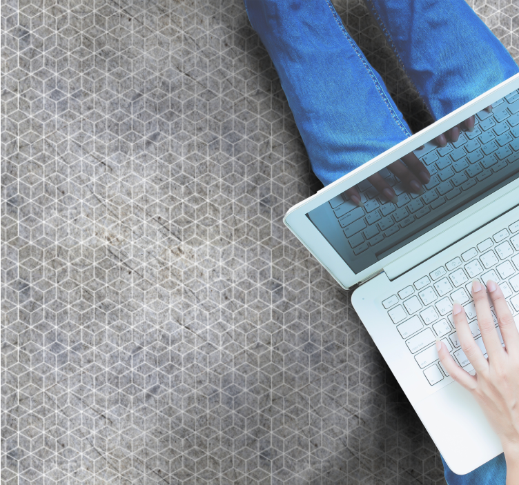 Geometric Pattern Overlay stone effect vinyl rug - TenStickers