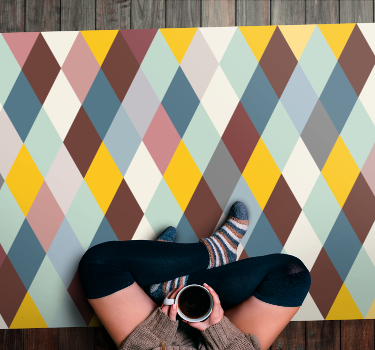 Geometric Patterned Floor Covering geometric rugs - TenStickers