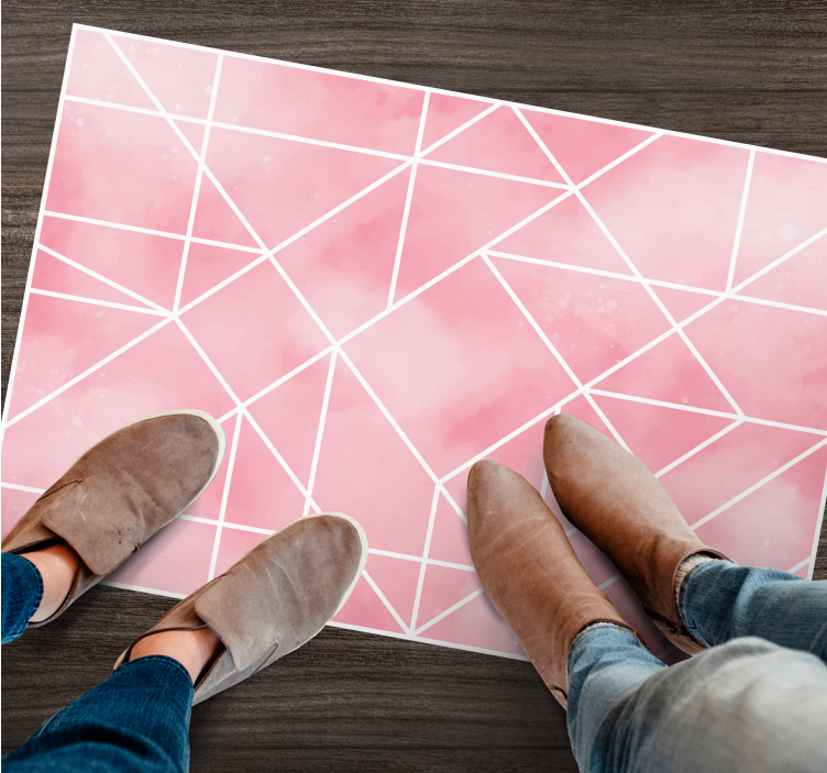 Geometric Pink Pattern geometric rug - TenStickers