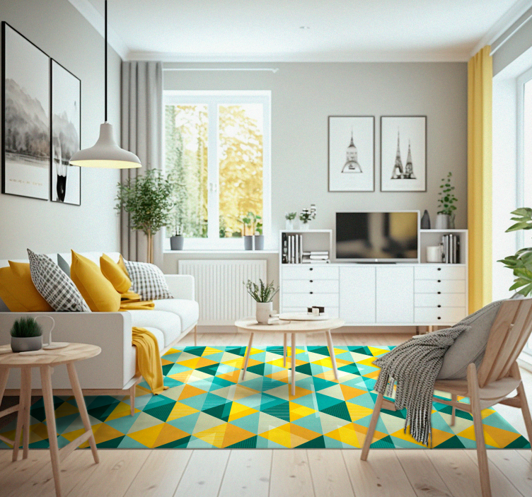 Geometric Triangle Array geometric vinyl rug - TenStickers
