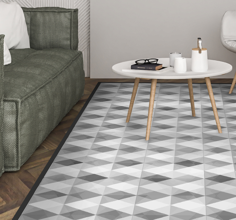 Geometric vinyl rug with triangle pattern - TenStickers