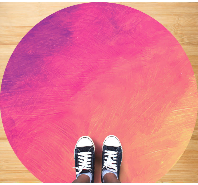 Gradient circular art bedroom vinyl rug - TenStickers