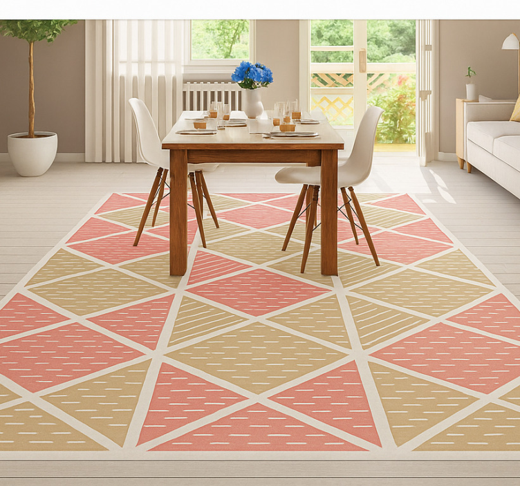 Graphic Scandinavian Style dining room vinyl rug - TenStickers