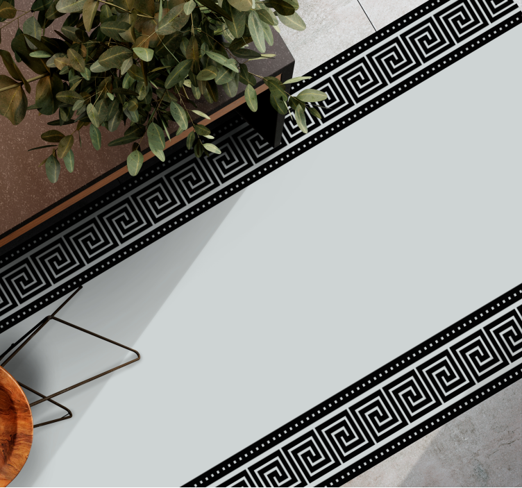 Greek Fret Border geometric rug - TenStickers