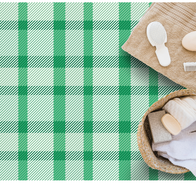 Green Checked Motif striped vinyl rug - TenStickers