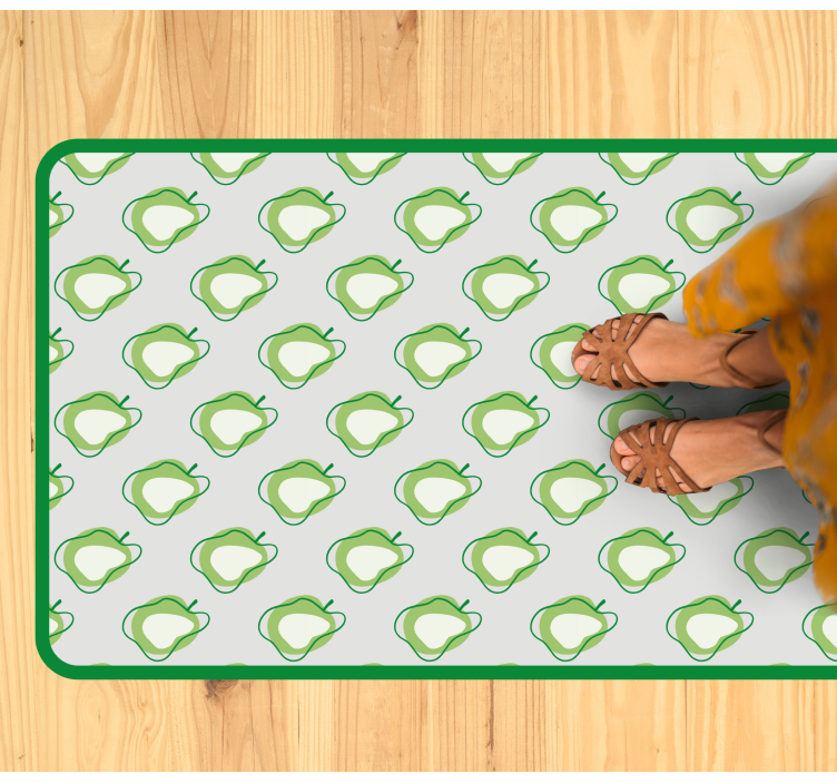 Green Pear Pattern kitchen vinyl rug - TenStickers