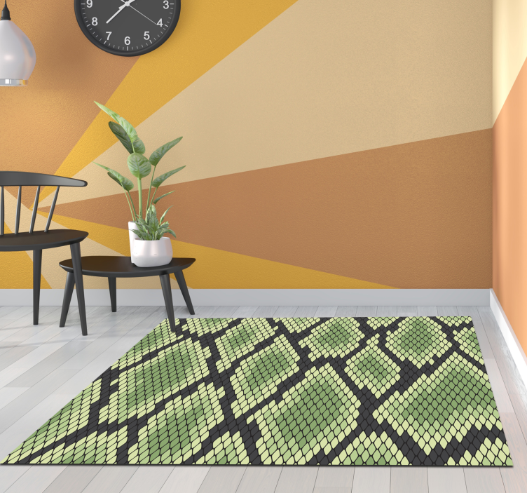Green snakeskin animal print vinyl rug - TenStickers