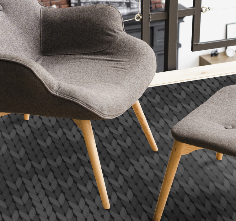 Grey ropes minimal vinyl rug - TenStickers