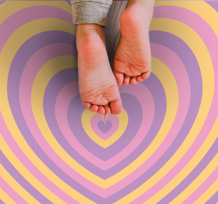 Retro heart design teen vinyl rug - TenStickers