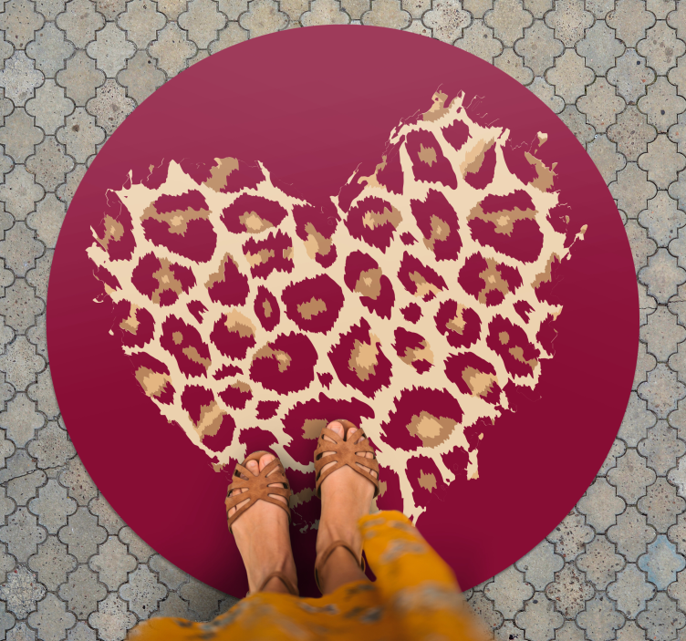 Heart Patterned Spots animal print vinyl rug - TenStickers