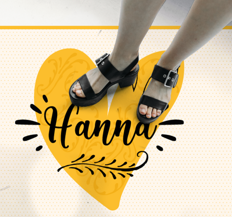 Custom orange heart teen vinyl rug - TenStickers