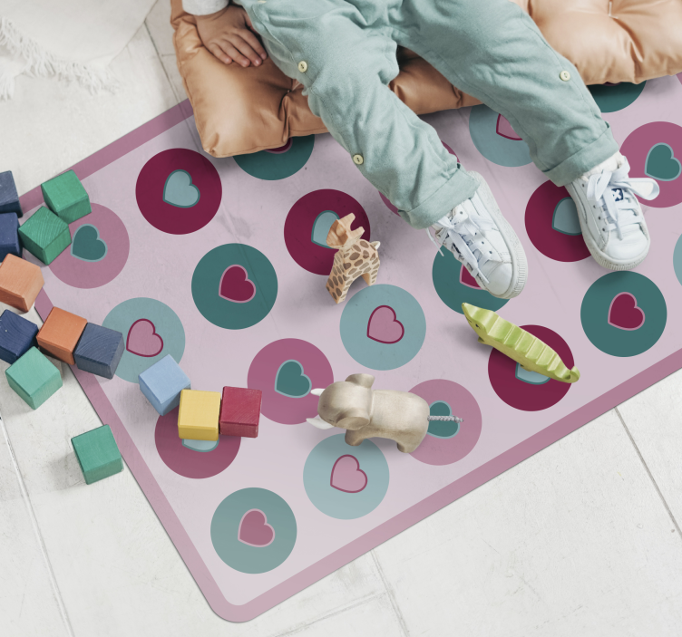 Heartful Playtime kids vinyl rug - TenStickers