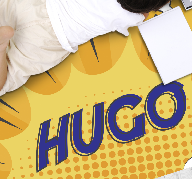 Personalized heroic sunburst custom vinyl rug - TenStickers