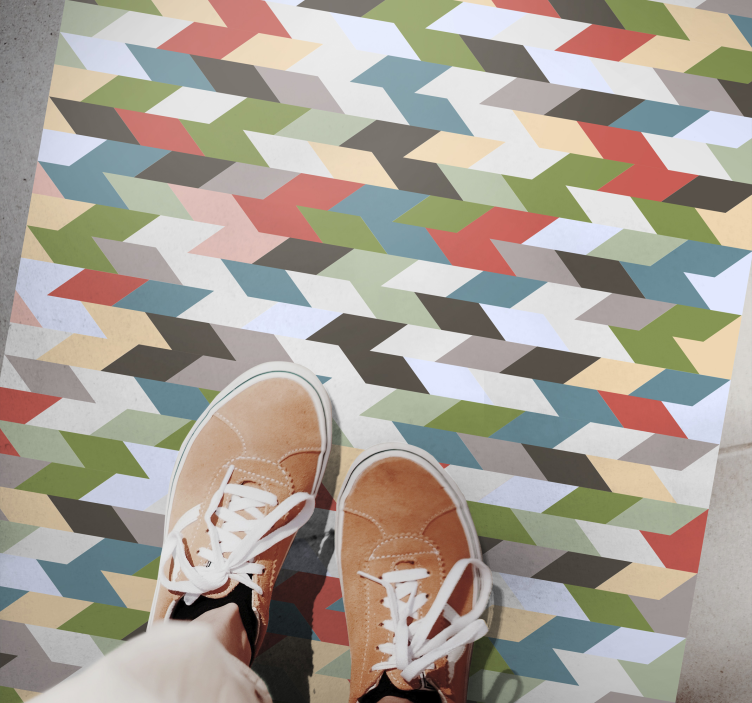 Herringbone Spectrum geometric vinyl rug - TenStickers