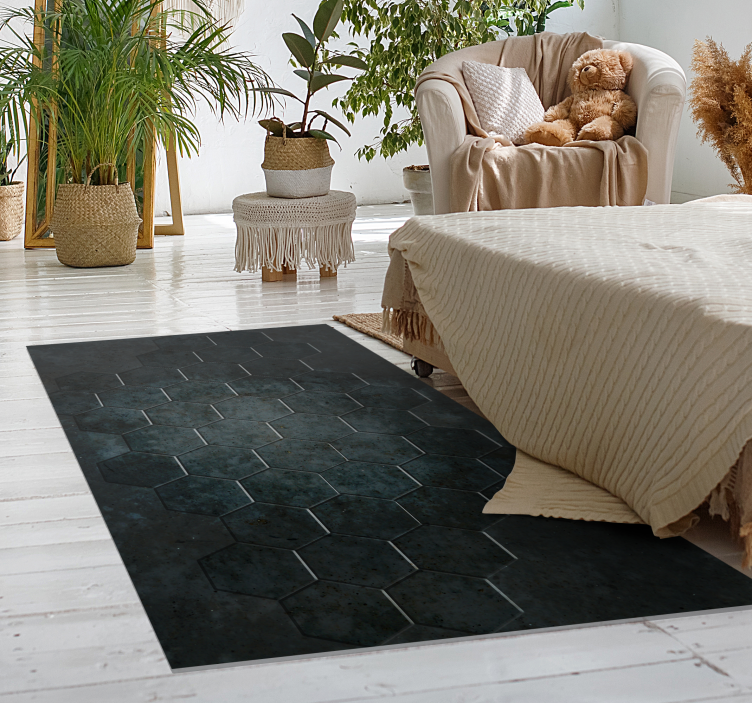 Hexagonal Pattern tile vinyl rug - TenStickers