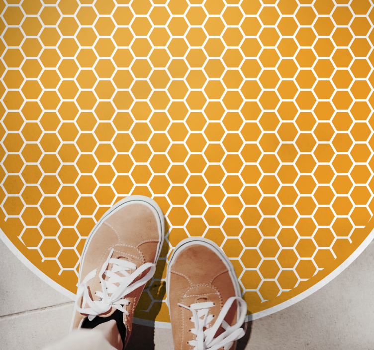 Honeycomb Motif textured vinyl rug - TenStickers