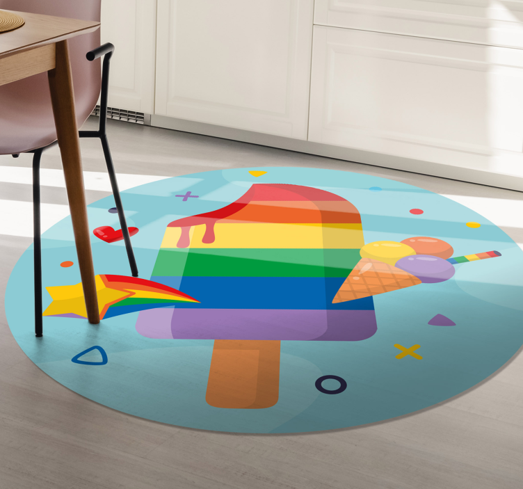 Ice lollies rainbow modern vinyl rug - TenStickers