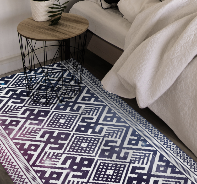 Cosmic pixel weave ethnic vinyl rug - TenStickers