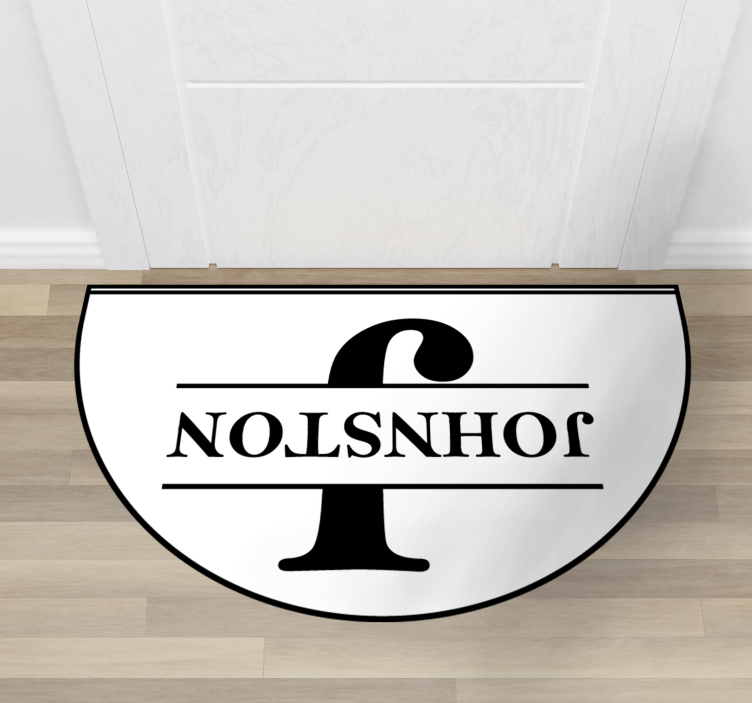 Family custom initial entrance hall vinyl rug - TenStickers