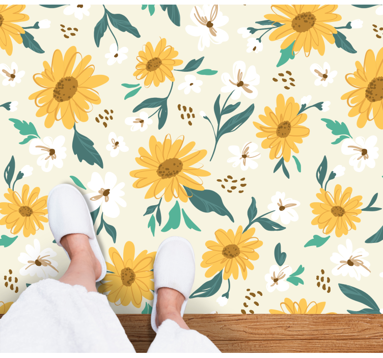 Joyful Botanical Arrangement floral vinyl rug - TenStickers