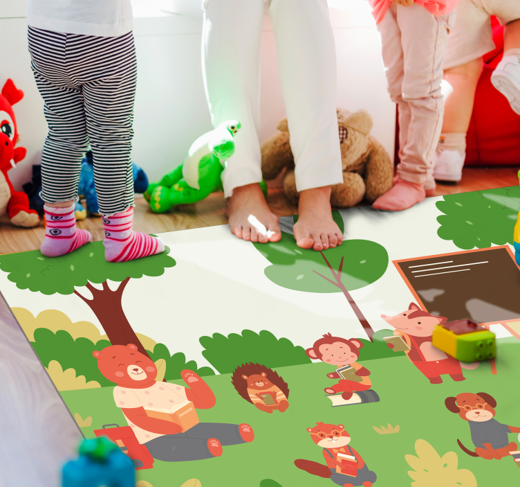 Jungle Classroom kids vinyl rug - TenStickers