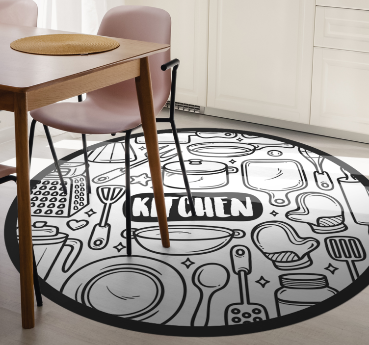 Essentials graphic circular vinyl rug - TenStickers