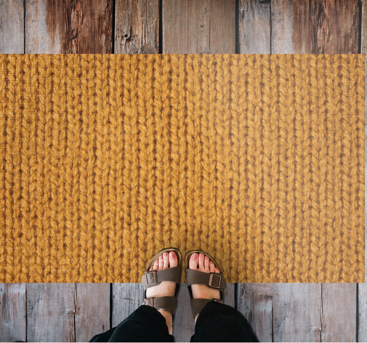 Knitted Pattern hall vinyl rug - TenStickers