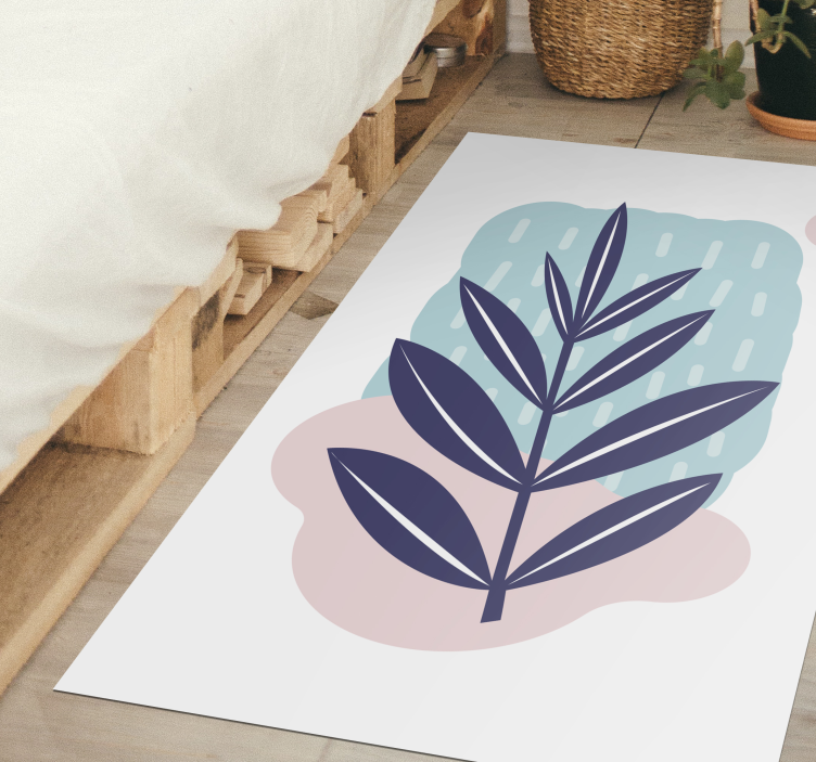 Aquarella rain plant nature vinyl rug - TenStickers
