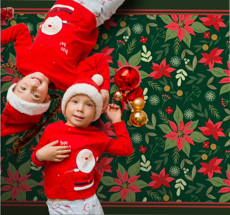 Leaves Xmas-decor Christmas vinyl rug - TenStickers