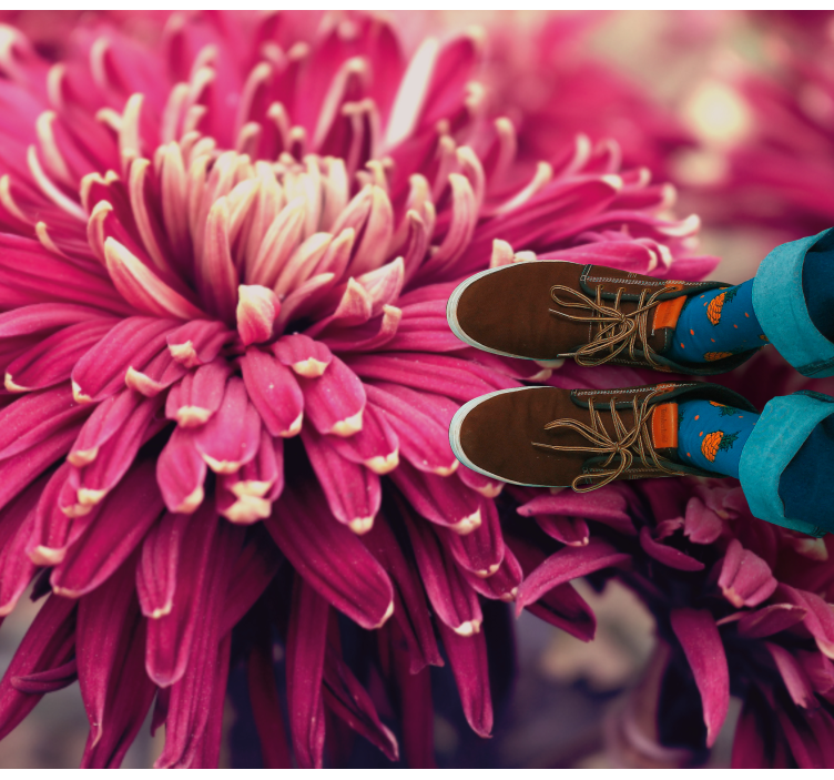 Realistic chrysanthemum floral vinyl rug - TenStickers