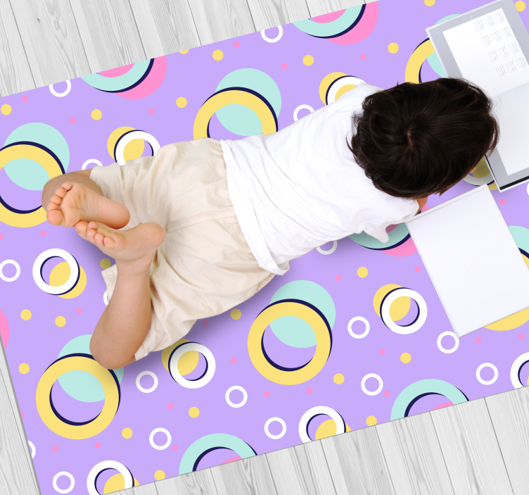 Lively circular elements kids vinyl rug - TenStickers