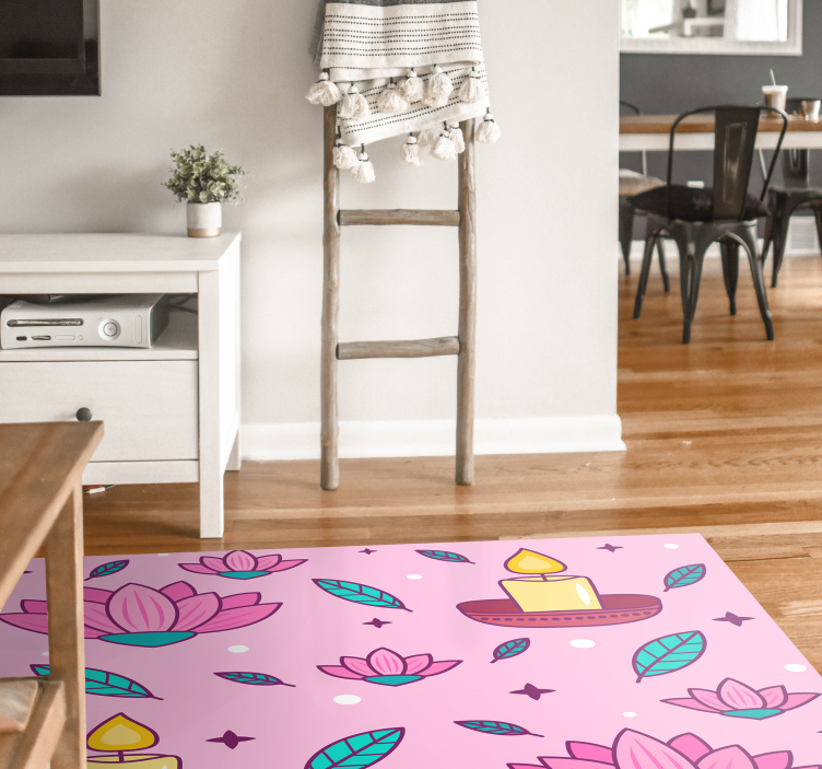 Lotus Blossom Ambience floral vinyl rug - TenStickers