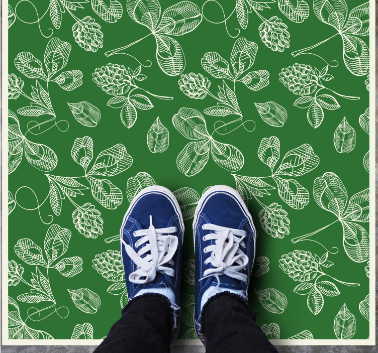 Lush Green Motifs nature vinyl rug - TenStickers