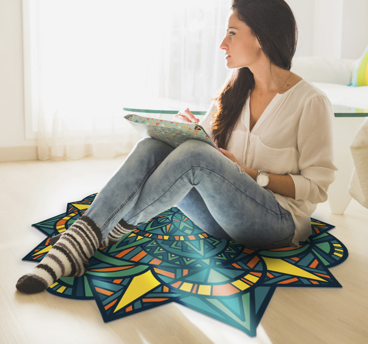Mandala Circular Artwork mandala vinyl rug - TenStickers