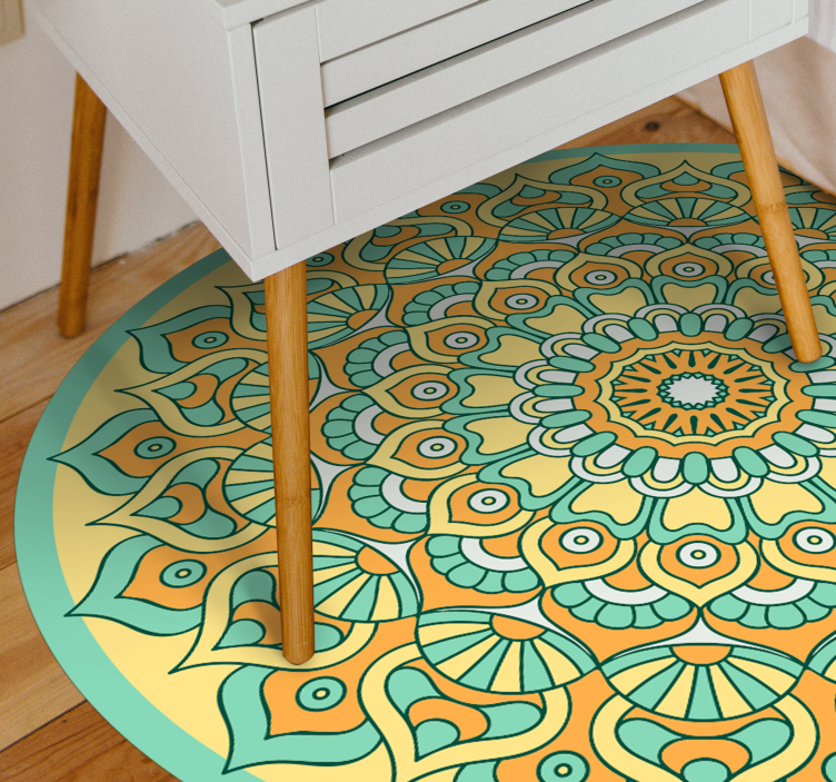 Mandala Circular Shape mandala vinyl rug - TenStickers