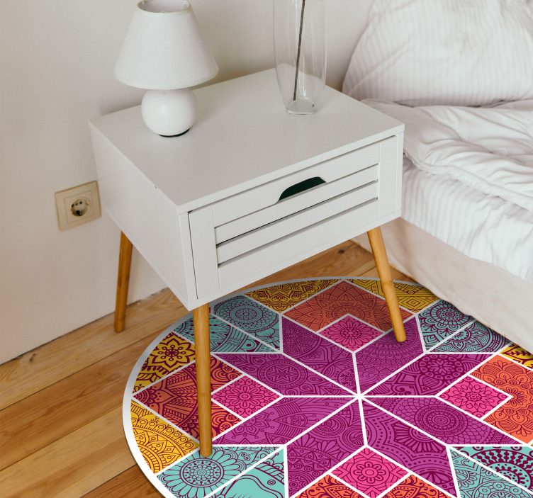 Mandala Complexity mandala vinyl rug - TenStickers