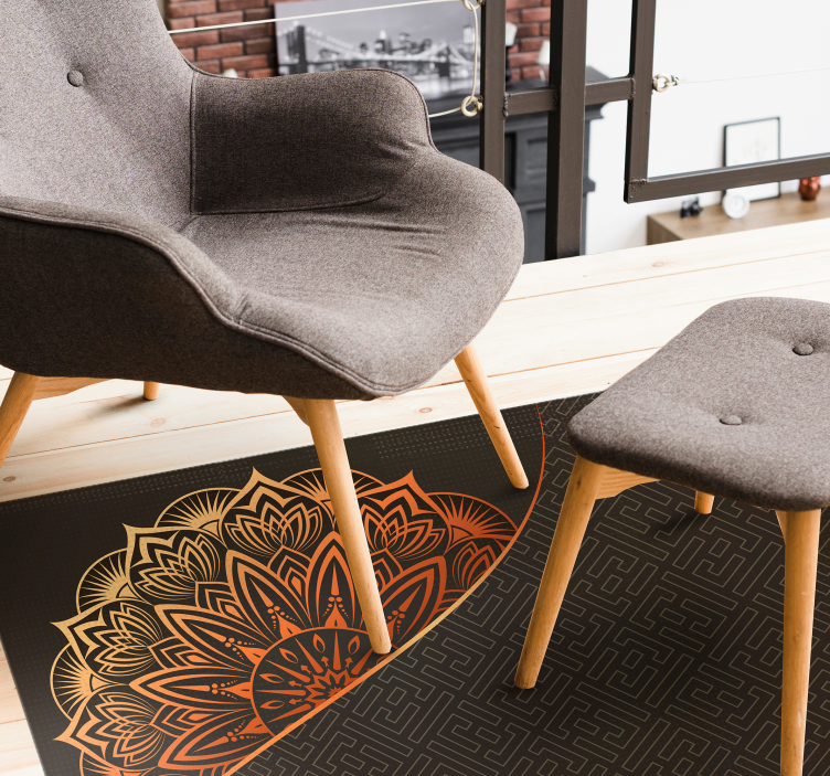 Mandala Corner Design mandala vinyl rug - TenStickers