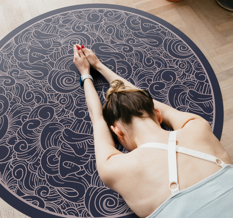 Mandala Swirl Motif mandala vinyl rug - TenStickers