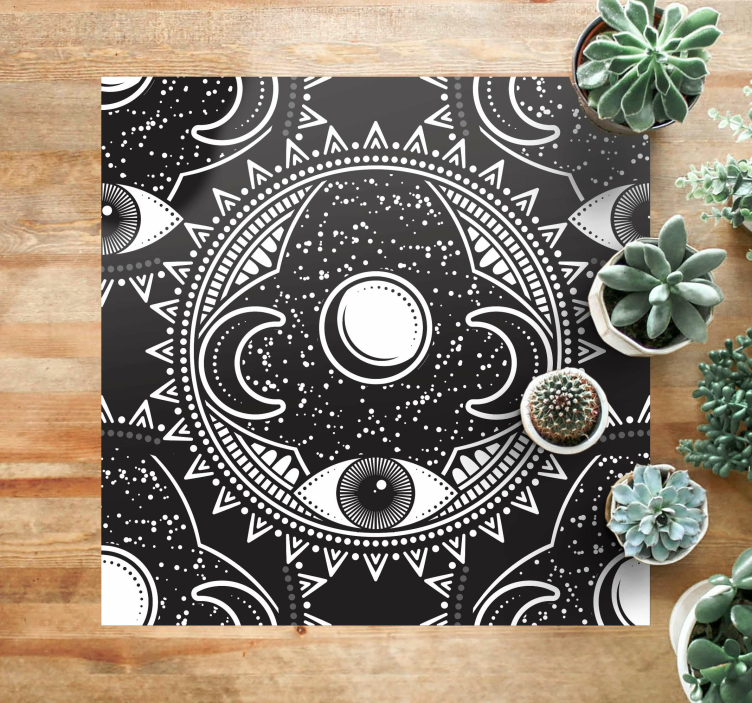Mandala zodiac theme vinyl rug - TenStickers