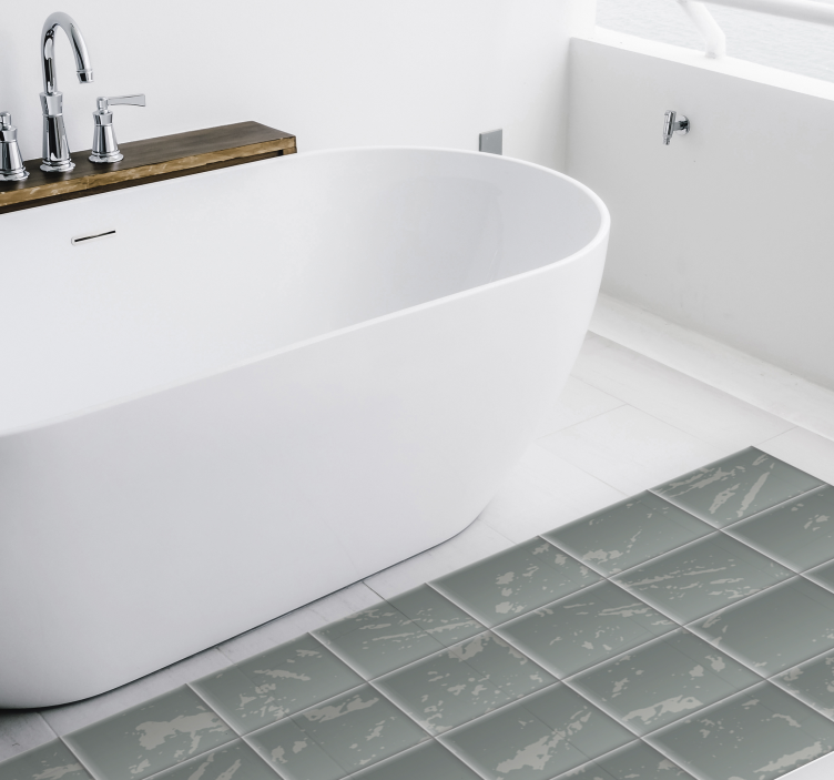 Marbled Tile Effect bathroom vinyl rug - TenStickers