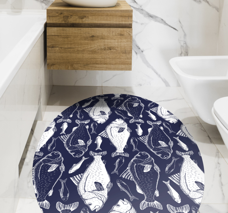 Marine Fish Pattern animal vinyl rug - TenStickers
