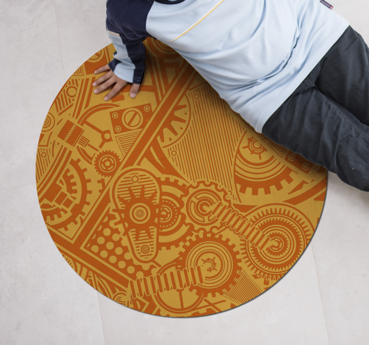 Mechanical Gears game vinyl rug - TenStickers