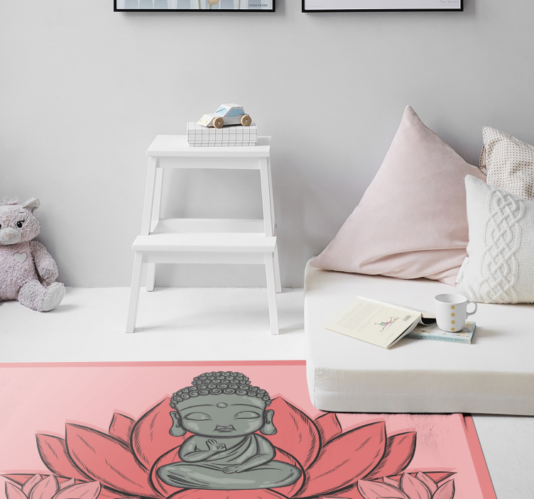 Meditative Buddha Artwork mandala vinyl rug - TenStickers