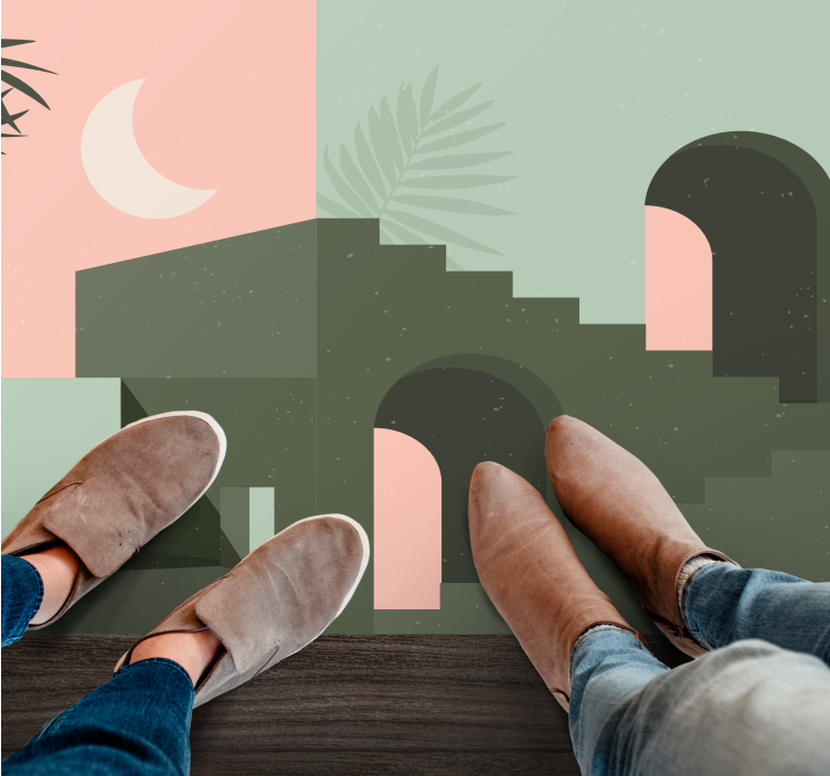 Minimalist Abstract Scenery minimal vinyl rug - TenStickers