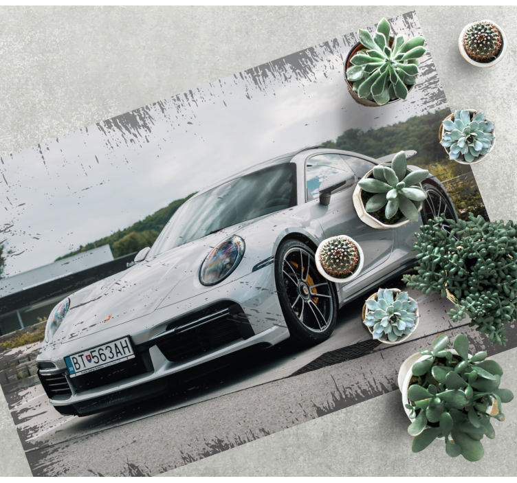 Modern Porsche 911 vintage rug - TenStickers